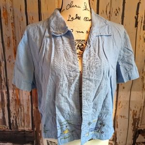 Vintage Sweet Jessie linen blend open cardigan/ jacket